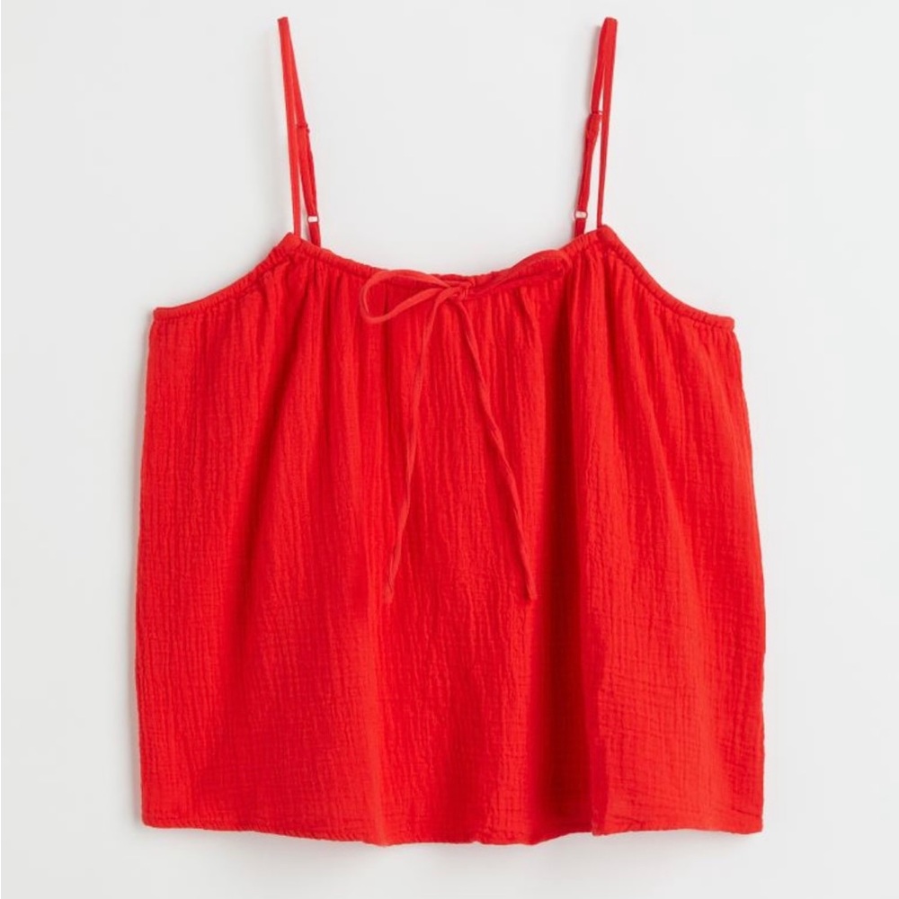Red Bow-detail Camisole Top